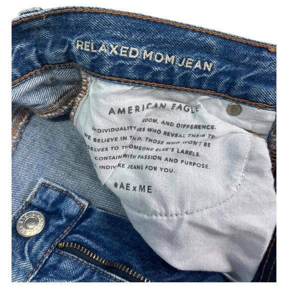 American Eagle Jeans Womens 2 Short Relaxed Mom High Rise Tapered Denim Boho 90s - Picture 6 of 14